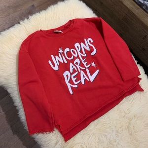 ZARA Kids Red Unicorn are Real Sweatshirt
